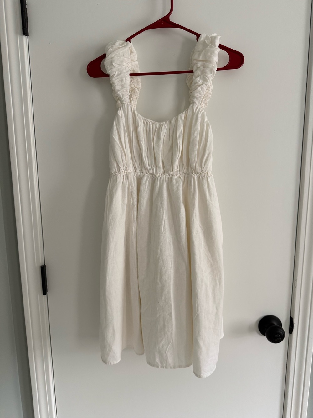 Abercrombie & Fitch White Ruffled Strap Mini Dress